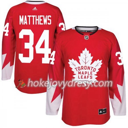 Pánské Hokejový Dres Toronto Maple Leafs Auston Matthews 34 Červená 2017-2018 Adidas Alternate Authentic